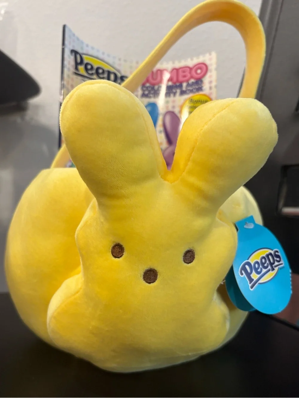 Peeps Yellow Bunny Plush Easter Basket - Peeps Brand